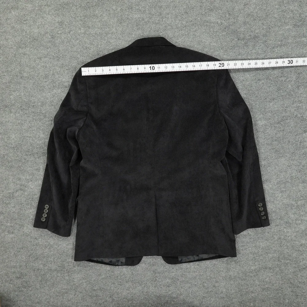 Chaps Blazer Mens 44R Black Corduroy Two Button Stretch Sport Coat Classic‎ Fit
